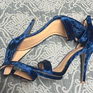 Royal blue suede heels